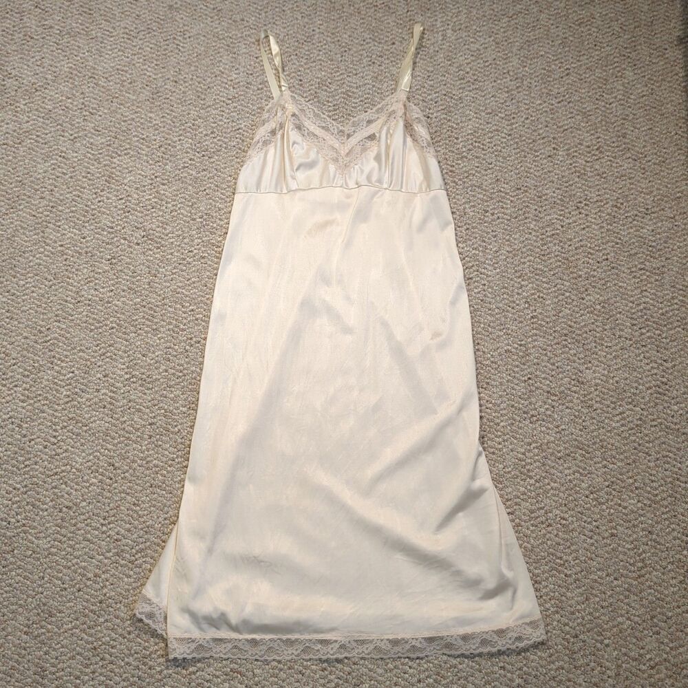 Vintage Komar Lingerie Slip Dress 36 Sleepwear Nightgown Lace Fairy Whimsigoth
